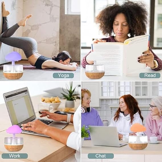 Rain Cloud Humidifier | 450ml Mini Cool Mist Humidifier with 7 LED Lights | USB Personal Desktop Humidifier
