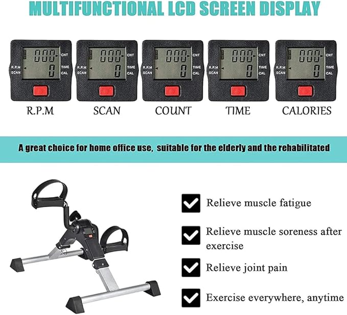 Mini Exercise Bike | Compact Arm & Leg Exerciser with Adjustable Resistance & LCD Monitor