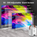 Portable Mini Projector | 4K Ultra Clarity, 1080P, Android 10.0, 5G Wi-Fi & Bluetooth
