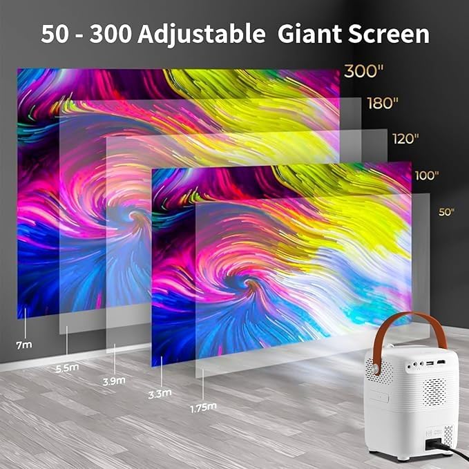 Portable Mini Projector | 4K Ultra Clarity, 1080P, Android 10.0, 5G Wi-Fi & Bluetooth