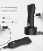 Electric Hair Trimmer & Shaver for Men | Body Groomer for Groin, Ball & Pubic Hair | Replaceable Ceramic Blade
