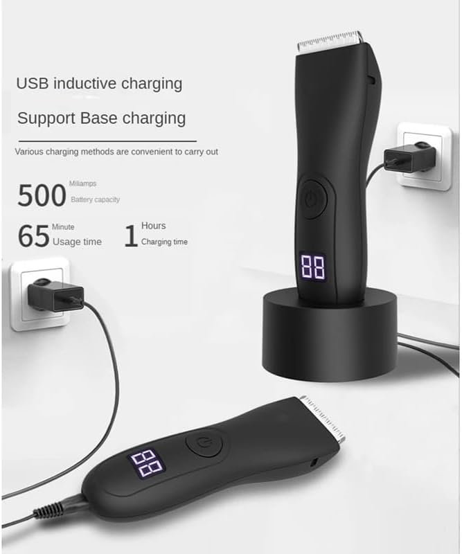 Electric Hair Trimmer & Shaver for Men | Body Groomer for Groin, Ball & Pubic Hair | Replaceable Ceramic Blade