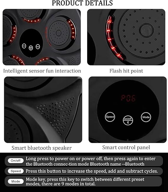 Music Boxing Machine | Smart Punching Equipment with LED Screen & Reaction Targets | Home Fitness & Fun Gift