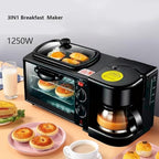3-in-1 Multifunctional Breakfast Maker | All-in-One Coffee Maker, Toaster, and Griddle | Ultimate Morning Time-Saver | Compact & Efficient Design