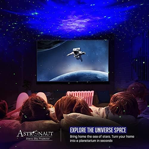 Astronaut Galaxy Star Projector Night Light | Starry Nebula Ceiling LED Lamp with Timer & Remote