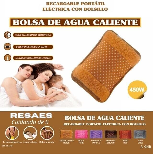 Rechargeable Electric Hot Water Bottle - Quick Heat in 15 Minutes, Portable & Effective for Muscle Pain Relief, Neck, Back, and Lumbar Pain | Long-Lasting Warmth for Up to 8 Hours | Safe, Easy-to-Use
