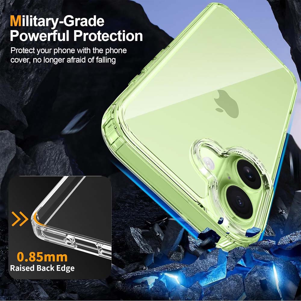 Crystal Clear Case for iPhone 17 6.3" (2025) | Anti-Yellowing Hard Back, Slim Shockproof Bumper, Wireless Charging Compatible Transparent Protective Phone Cover