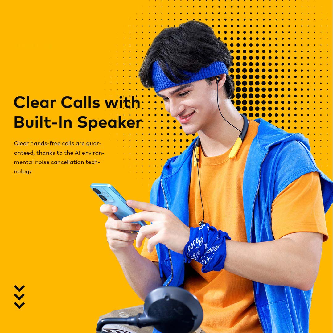 N500 Halter-Neck Wireless Headphones with 75-Hour Battery Life | Flexible Neckband Design for Comfort, Clear Sound, Hands-Free Calls & All-Day Music Listening Experience