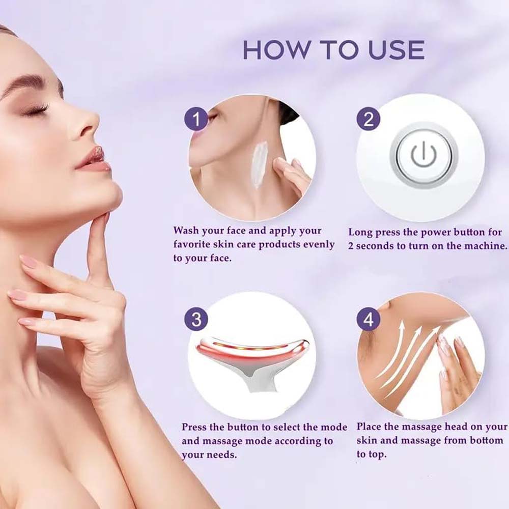 7-Colour LED Light Therapy Facial Massager | Skin Rejuvenation, Anti-Aging, Wrinkle Removal, Tightening & Slimming Beauty Wand for Face, Neck, Eyes with 7 Adjustable Modes