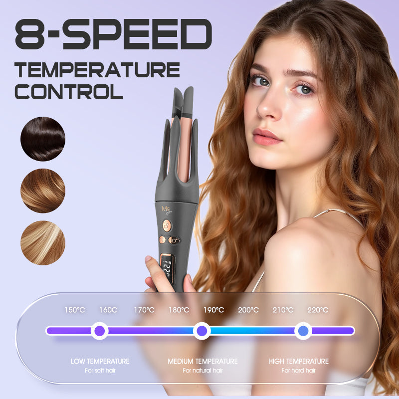 Auto Hair Curler with Ceramic-Aluminum Barrel – 360° Swivel Cord for Safe, Salon-Quality Curls at Home with Maximum Hair Protection and Shine