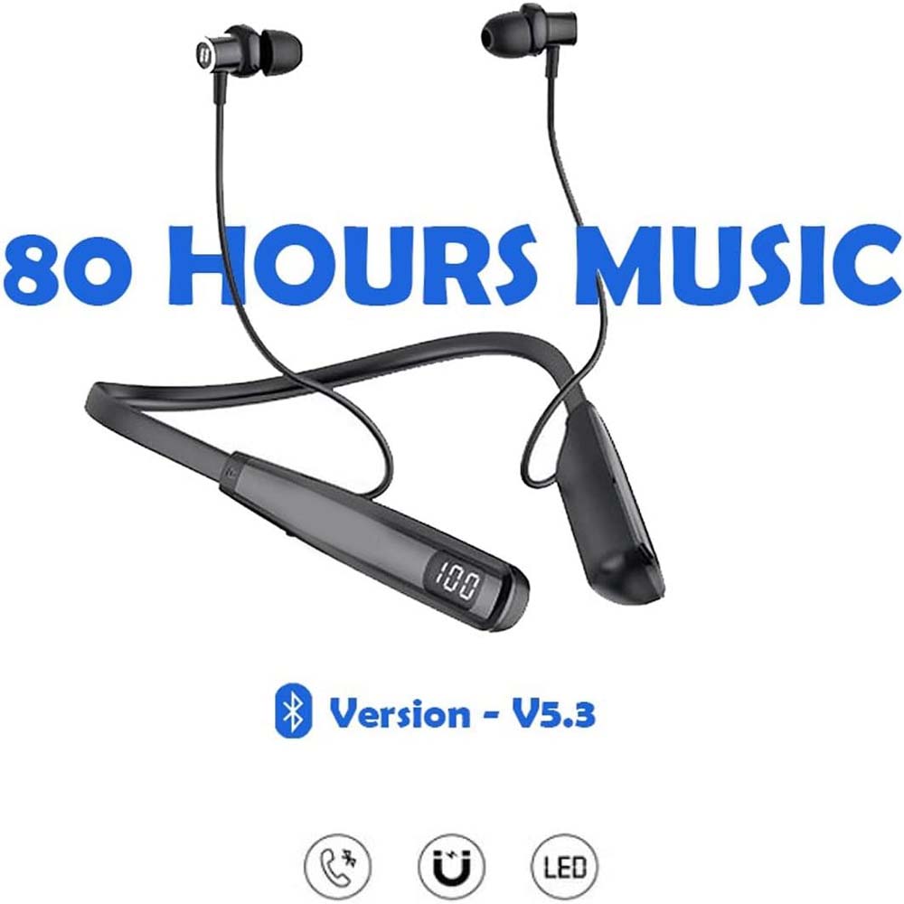 OSP 3 Bluetooth Neckband with 50H Playtime, Stereo Sound, TF Card Support, Bluetooth 5.4, Type-C Charging – Skin-Friendly & Lightweight Design