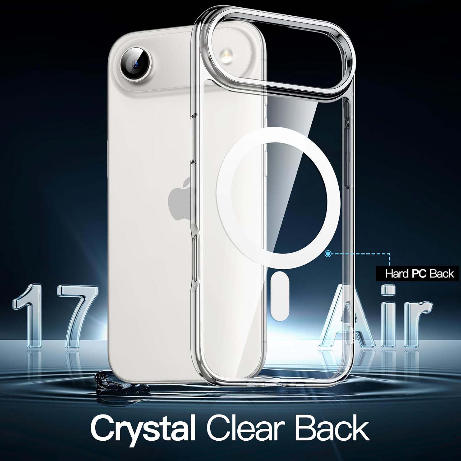 Magnetic Clear Case for iPhone 17 Air 6.5" (2025) | MagSafe Compatible Shockproof Transparent Bumper Cover with Anti-Scratch Hard Back & Wireless Charging Protection