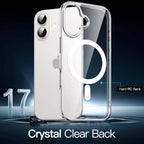 Magnetic Clear Case for iPhone 17 6.3" (2025) | MagSafe Compatible Transparent Shockproof Bumper Cover with Anti-Scratch Hard Back & Wireless Charging Support