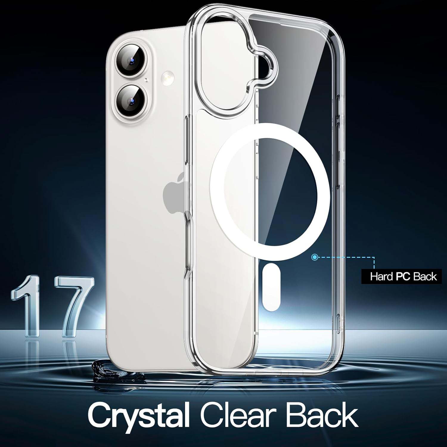 Magnetic Clear Case for iPhone 17 6.3" (2025) | MagSafe Compatible Transparent Shockproof Bumper Cover with Anti-Scratch Hard Back & Wireless Charging Support