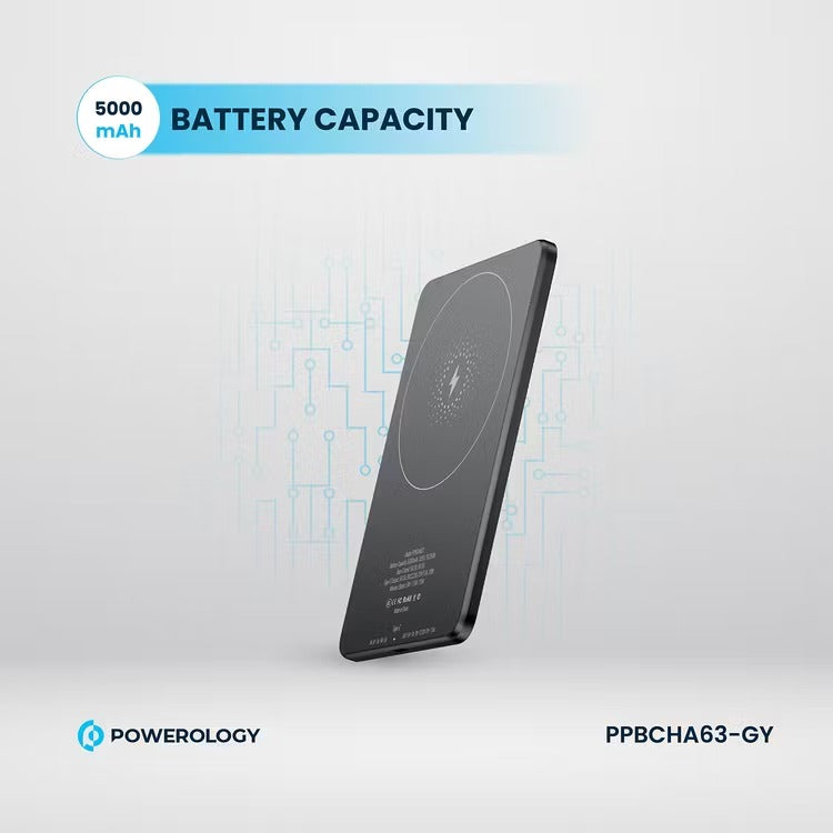 5000mAh MagSafe Power Bank – Ultra-Slim 15W Wireless Charger with Aluminum Body, Fast Charging Compatible with iPhone & Android (Multi-Device Support)