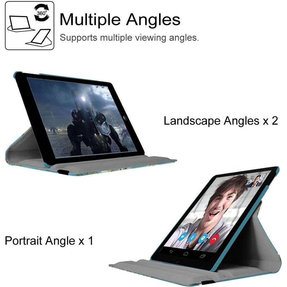 360° Rotating Stand Case for iPad 2/3/4 – PU Leather Smart Cover with Auto Wake/Sleep & Multi-Angle Viewing Stand (Multi Colour)