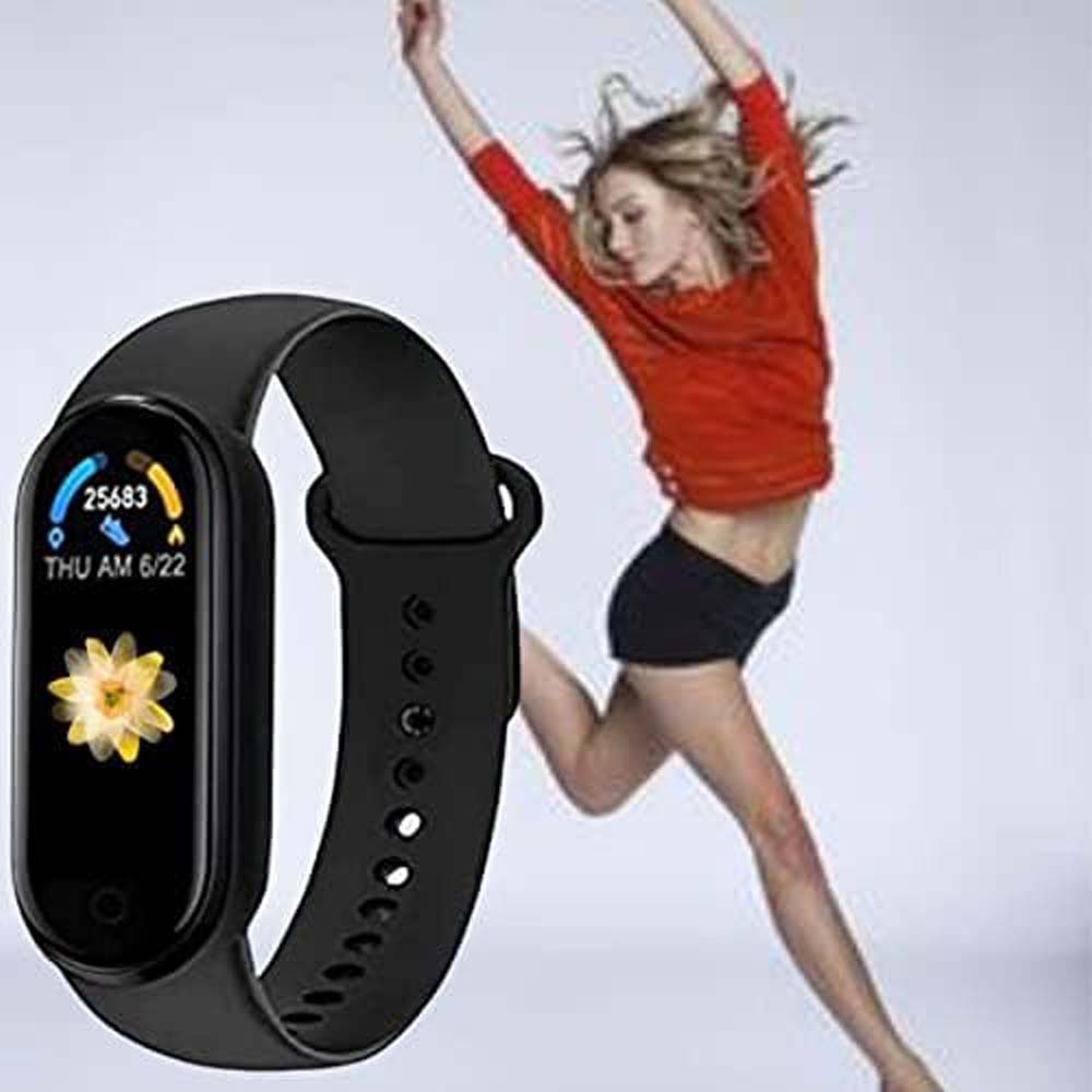 M4 Smartband – Waterproof Fitness Tracker with Heart Rate Monitor, Step Counter, Sleep & Activity Tracking for Men and Women, Ideal for Everyday Health Monitoring