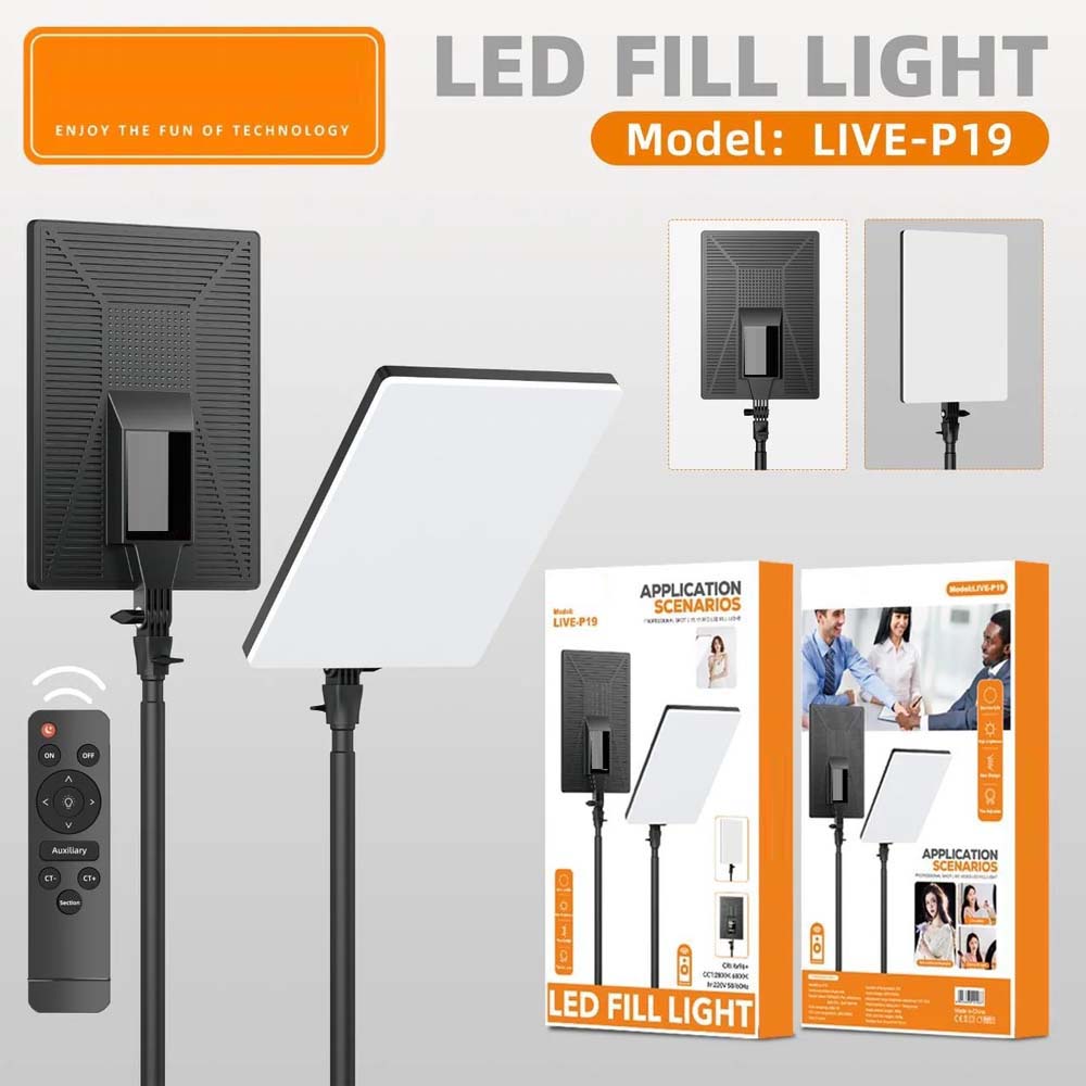 Live-P19 LED Fill Light Panel – Dimmable Bi-Color Studio Lighting with Adjustable Brightness & Color Temperature for Photography, Videography, YouTube, TikTok & Live Streaming