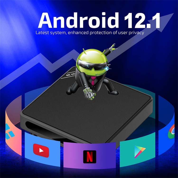 4K Ultra HD Android 15.0 TV Box - 8GB RAM, 128GB ROM, HDR10+, Dolby Audio, WiFi 6, Bluetooth 5.2, Voice Remote – Smart Home Entertainment Hub
