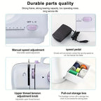 European Standard Home Sewing Machine | 2-Speed Stitching with Front/Back Function | Thick Fabric Locking, Night Light & Guide Locking Eye for Easy Home Sewing