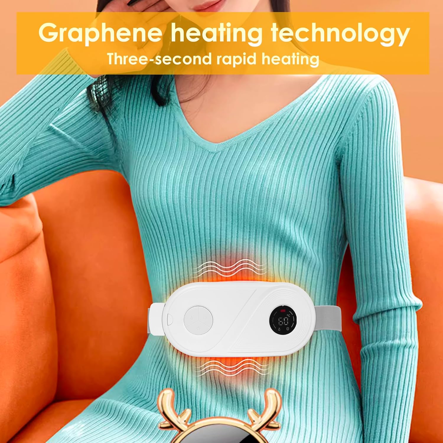 Electric Heating Pad for Cramps | Upgraded Portable Cordless Heating Pad with Adjustable Heat Settings & Soft White Design for Menstrual Relief, Back Pain & Muscle Comfort