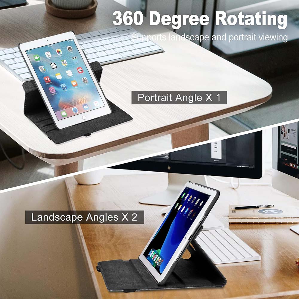 360° Rotating Case for iPad Air 1 & 2 / 9.7" – Auto Sleep/Wake Stand Cover with Multi-Angle Viewing (Multi Colour)