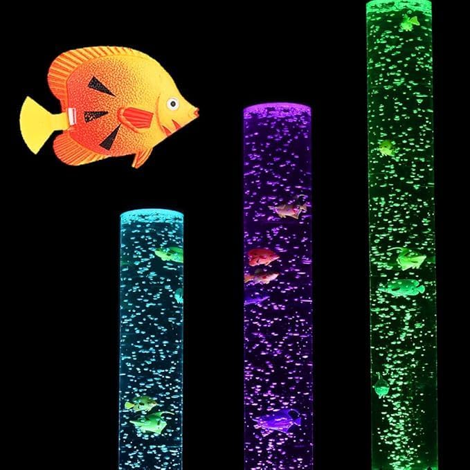 90cm LED Bubble Fish Tank – Large Color-Changing Mood Lamp with Soothing Bubbles, Aquarium Tube Decor for Home, Office, Sensory Rooms, Relaxation, and Ambience