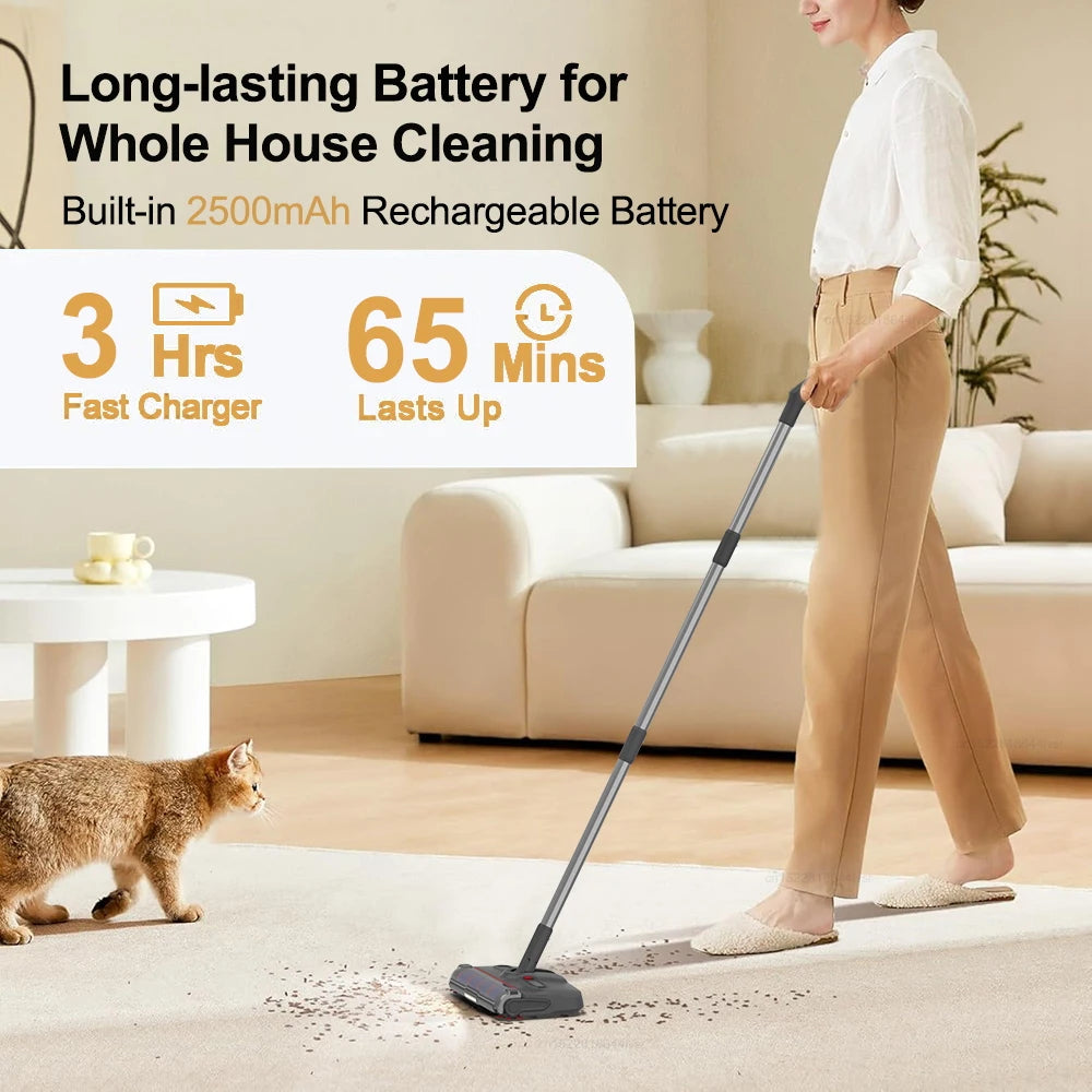 Wireless Electric Sweeper Carpet Cleaner | Handheld Portable Floor Cleaning Machine with Rotating Mop | Rechargeable Lightweight Household Cleaner for Carpet, Tile & Hardwood