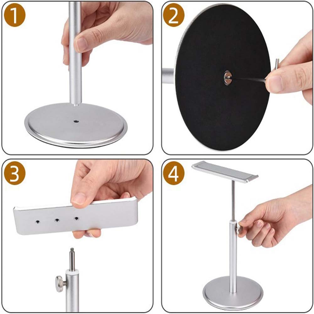 Adjustable Aluminum Headphone Stand – Anti-Slip Desktop Organizer with Storage Shelf | Universal Headset Holder for Gaming, Studio & Office Accessories (Durable & Sleek Design)