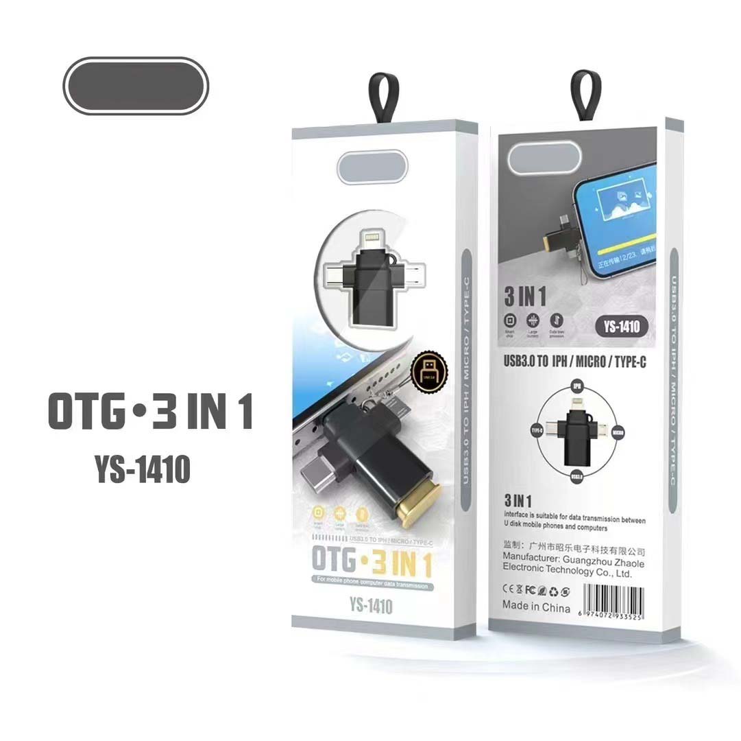 3-in-1 OTG Adapter – USB 3.0 High-Speed Hub with SD/TF Card Reader & Charging Port | Universal Connector for Smartphones, Tablets, Laptops & More