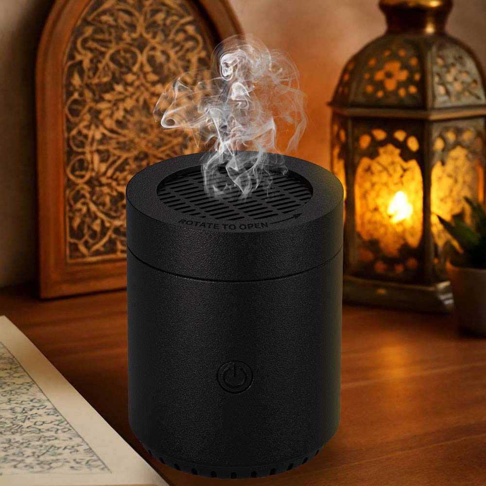 Portable Electric Bakhoor Burner | Mini Travel Incense Heater for Car, Home & Office | Charcoal-Free, Flameless Design for Arabic Bakhoor, Oud & Traditional Fragrance Diffusion