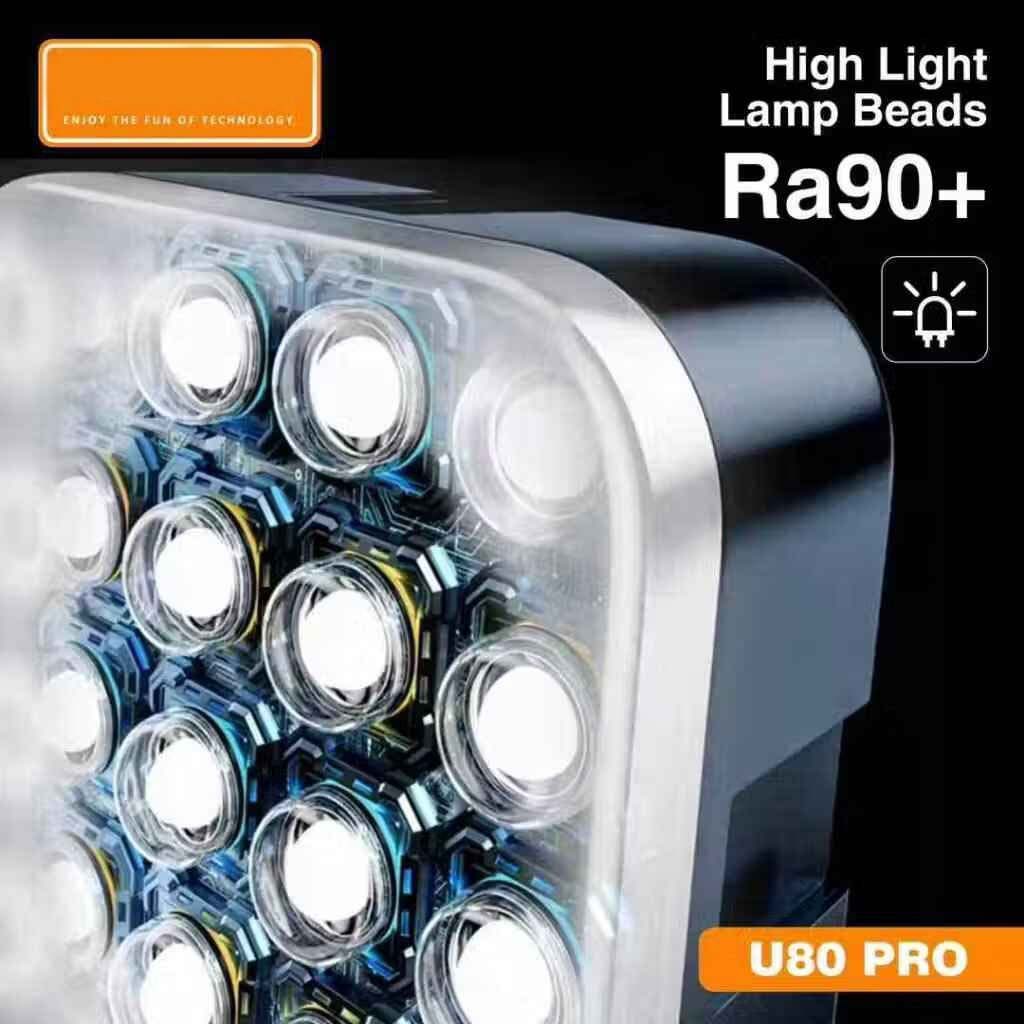 U80 Pro RGB LED Photography Light – 3000K-99000K Adjustable Color Temperature, Magnetic Mount, Rechargeable Fill Light for DSLR Cameras, Smartphones, Vlogging, Video Recording & Creative Lighting