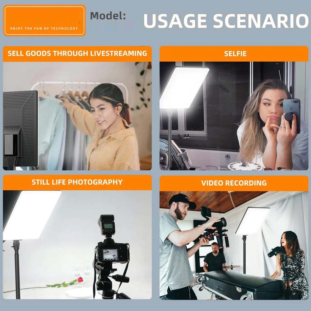Live P24 Professional LED Fill Light – 20" Dimmable Studio Lighting Panel with Adjustable Brightness & Color, Perfect for Photography, Videography, Live Streaming & Content Creation