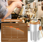 450ml Insulated Travel Coffee Mug with Temperature Display | Double-Walled Stainless Steel Thermos for Hot & Cold Drinks
