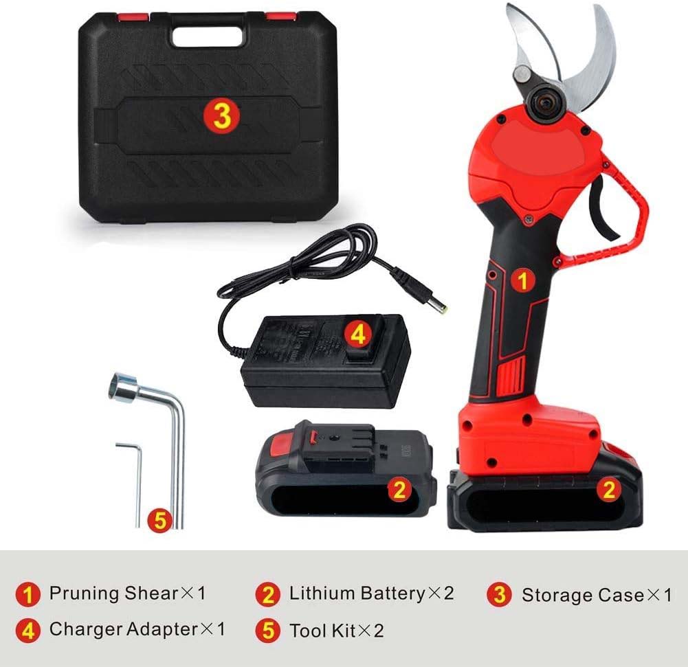 Cordless Electric Pruning Shears | Garden Tree Branch Pruner with 30mm Cutting Diameter | Ergonomic ABS Handle & Lightweight Design