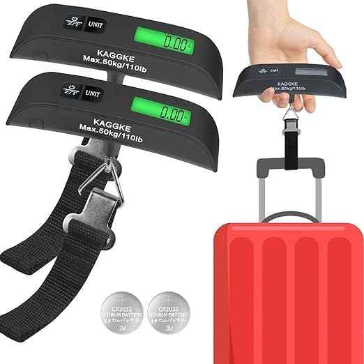 Travel Digital Luggage Scale with Temperature Display | Portable 110LB/50KG Capacity Suitcase Weighing Scale