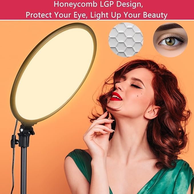 PF-33 LED Round Fill Light – Remote & Touch-Controlled Lighting for Photography & Streaming