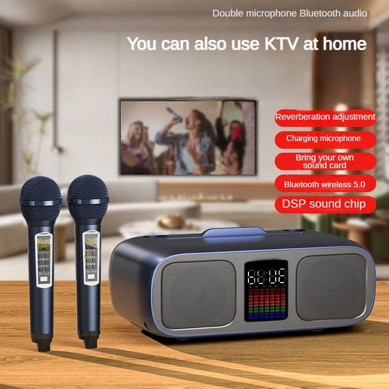 S39 Karaoke Speaker | All-In-One Wireless Entertainment System with Dual Horns & Microphones