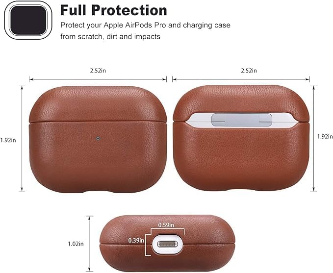Handmade Series Sheep Leather AirPods Pro Case | Earthy Brown Shockproof Protective Skin