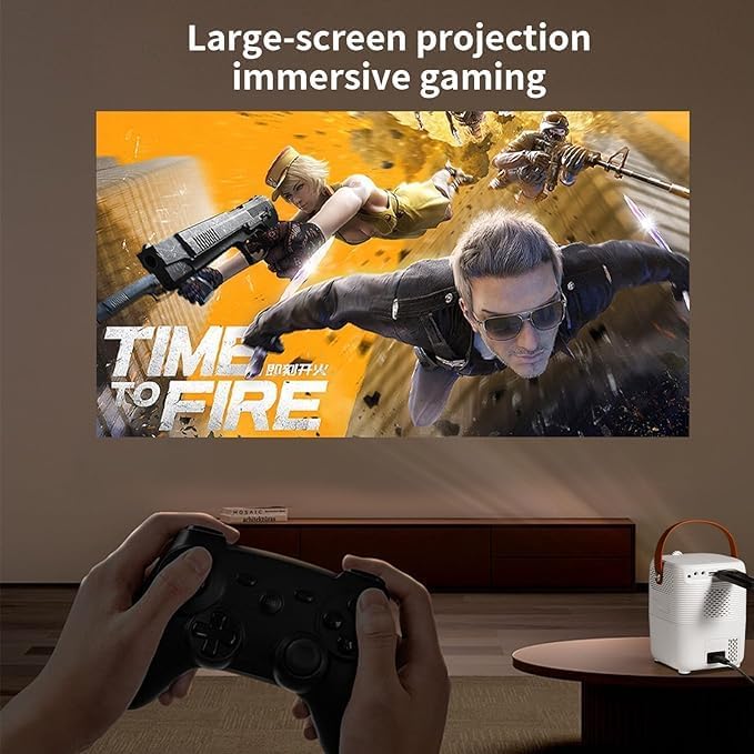 Portable Mini Projector | 4K Ultra Clarity, 1080P, Android 10.0, 5G Wi-Fi & Bluetooth