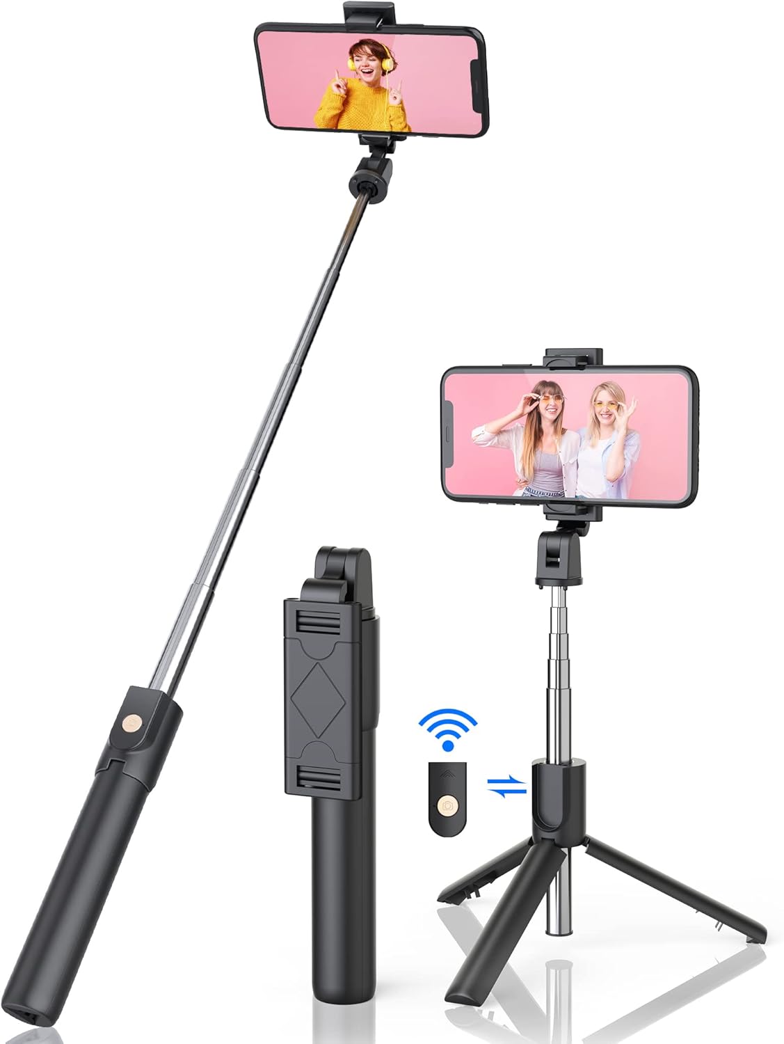 3-in-1 Bluetooth Selfie Stick Tripod Monopod with Remote Control | Telescopic Aluminum Alloy Selfie Stick | Stable Hands-Free Photos & Videos