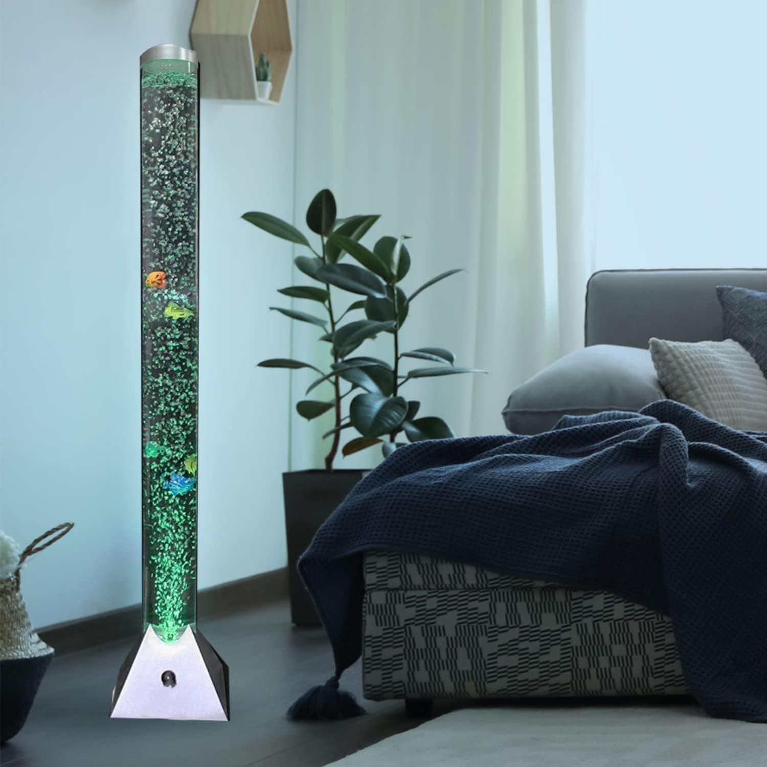 120 cm LED Bubble Water Fish Tank | Large Mood-Enhancing Color-Changing Lamp Tube