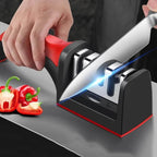 Compact Pull-Through Kitchen Knife Sharpener | Efficient Tool for Home Kitchens