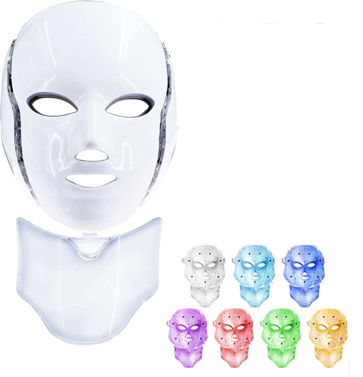 7-LED Whitening Face Mask | Advanced Optical Therapy for Radiant Skin | Available in White & Black