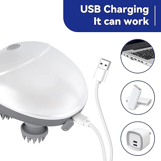 Electric Scalp Massager – 3 Adjustable Kneading Modes, Portable Waterproof & Rechargeable Head Massager for Deep Hair Cleaning & Improved Blood Circulation