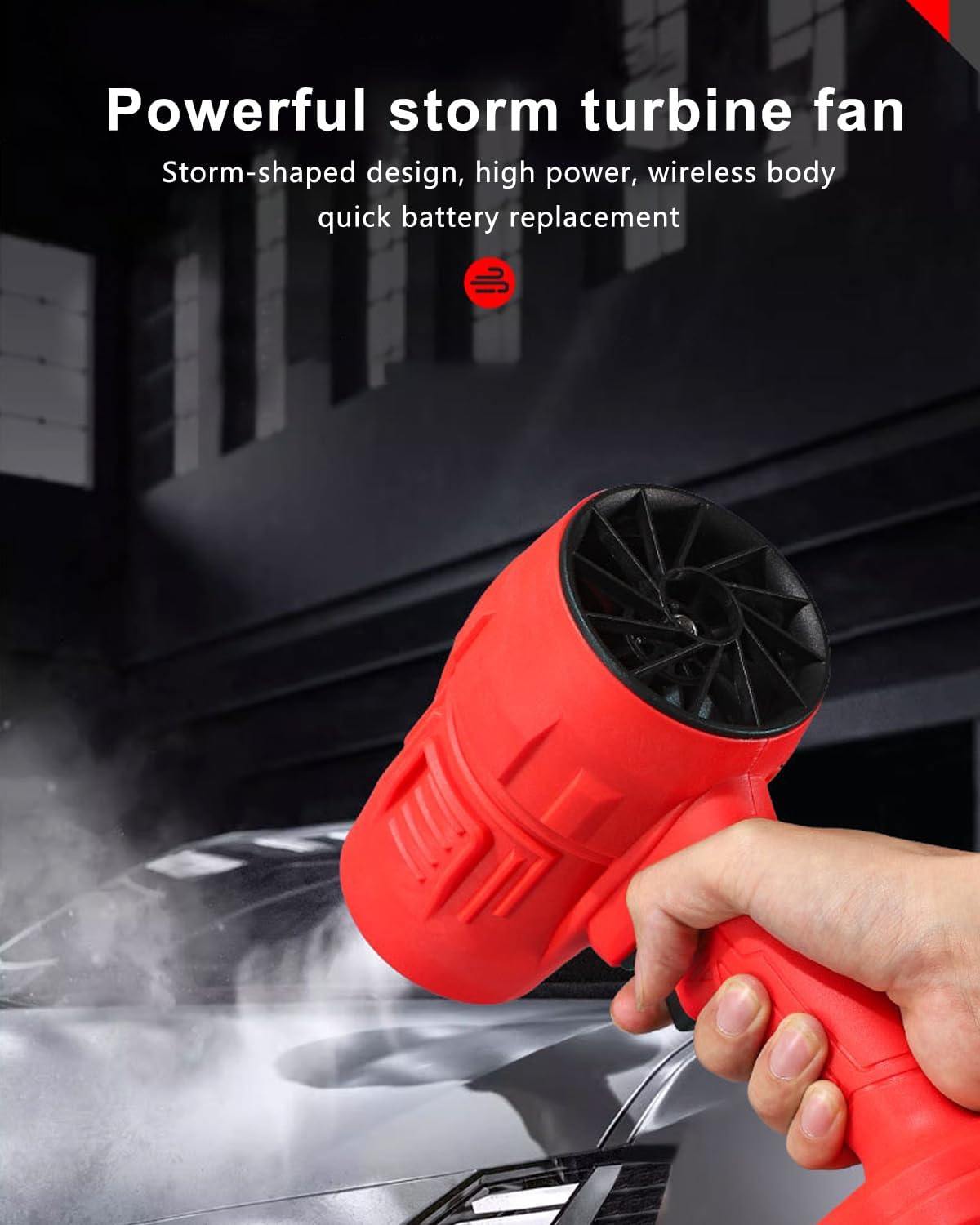 Turboglass Car Blower – Turbodry Portable Cordless Handheld Car Dryer for Fast, Efficient Drying | Powerful Airflow for Streak-Free Results | Multi
