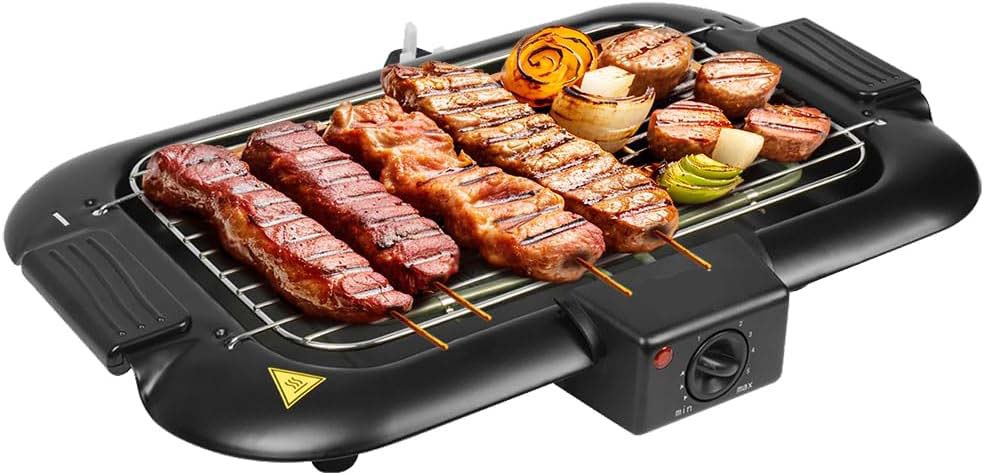 Smokeless Indoor/Outdoor Electric Grill | Adjustable Portable Tabletop Grill for Year-Round BBQ