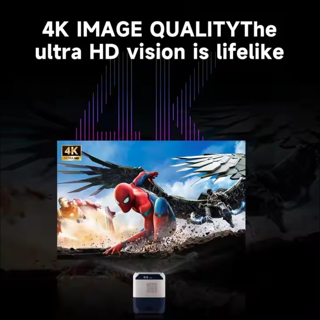 Q5 Portable Projector – Full HD Mini Projector with 1080P Support, Compact and Lightweight Design, Ideal for Home Theater, Outdoor Movies & Presentations