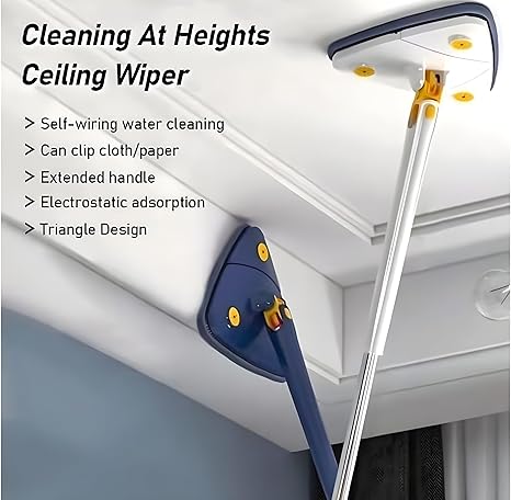 Rotatable Adjustable Triangle Cleaning Mop | Stainless Steel Handle for Effortless Floor & Corner Cleaning