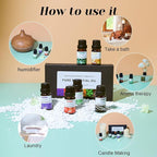 6-Pack Essential Oils Set | 10mL Water Soluble Aromatherapy Oils for Diffusers & Humidifiers | Includes Sandalwood, Sweet Orange, Lavender, Eucalyptus, Lemon & Mint